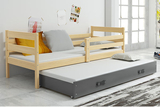 Ausziehbett für Jugendliche Erik, 90x200, mit Matratze und Schublade, Kiefer/grau