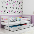 Jugendbett Erik, 90x190, mit Matratze und Schublade, weiß