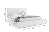 Polsterbett Schlafzimmerbett Doppelbett Hilton 120X200, weiß