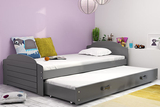 Ausziehbett für Jugendliche Lilly, 90x200, mit Matratze und Schublade, grau