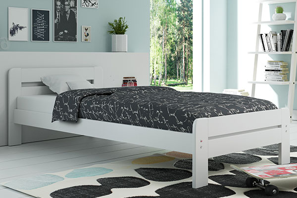 Doppelbett Dallas, 120x200, mit Matratze, weiß
