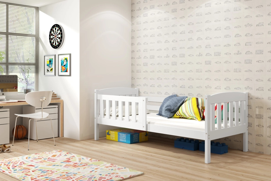 Kinderbett Jakob, 80x160, mit Matratze, weiß