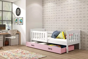Jugendbett Jakob, 80x190, mit Schublade, weiß/rosa