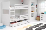 Stockbett für Jugendliche Richard, 90x200, mit Schublade, weiß
