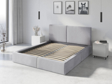 Polsterbett Schlafzimmerbett Doppelbett Hilton 120X200, hellgrau