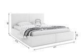Polsterbett Schlafzimmerbett Doppelbett Hilton140X200, weiß