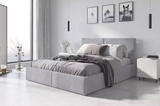 Polsterbett Schlafzimmerbett Doppelbett Hilton 120X200, hellgrau