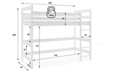 Jugend-Hochbett – weiß 90x200