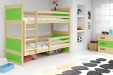 Stockbett für Jugendliche Richard, 90x200, mit Matratze, Kiefer/grün