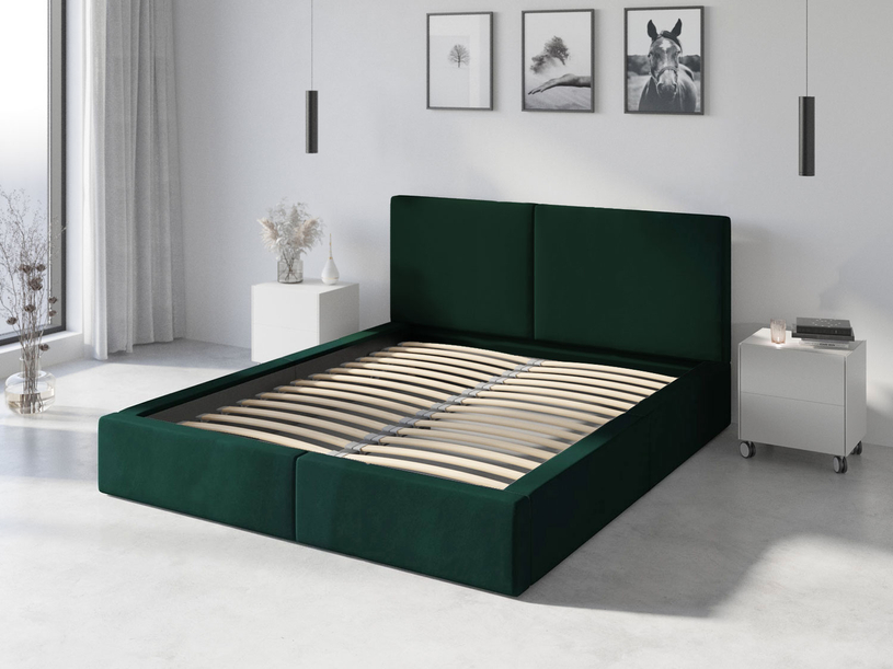 Polsterbett Schlafzimmerbett Doppelbett Hilton 140X200, grün