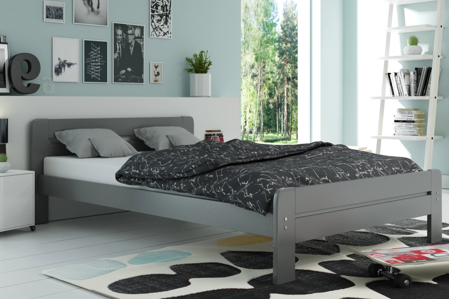 Doppelbett Dallas, 140x200, grau