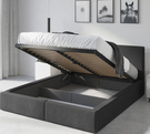 Polsterbett Schlafzimmerbett Doppelbett HILTON 180X200 mit Matratze und Stauraum, graphit