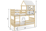Stockbett für Jugendliche Kacpar, 90x190, mit Matratze, naturholz