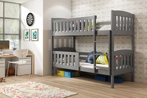 Stockbett für Jugendliche Jakob, 90x190, mit Matratze, grau