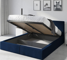 Polsterbett Schlafzimmerbett Doppelbett HILTON 180X200 mit Matratze und Stauraum, blau