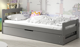 Jugendbett Ernst, 90x200, mit Stauraum, grau