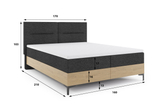 Boxspringbett 160x200 mit Stauraum und Matratzen aus Eiche Imperial