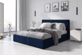 Polsterbett Schlafzimmerbett Doppelbett HILTON 160X200 mit Matratze und Stauraum, blau