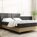Boxspringbett 160x200 mit Stauraum und Matratzen aus Eiche Imperial